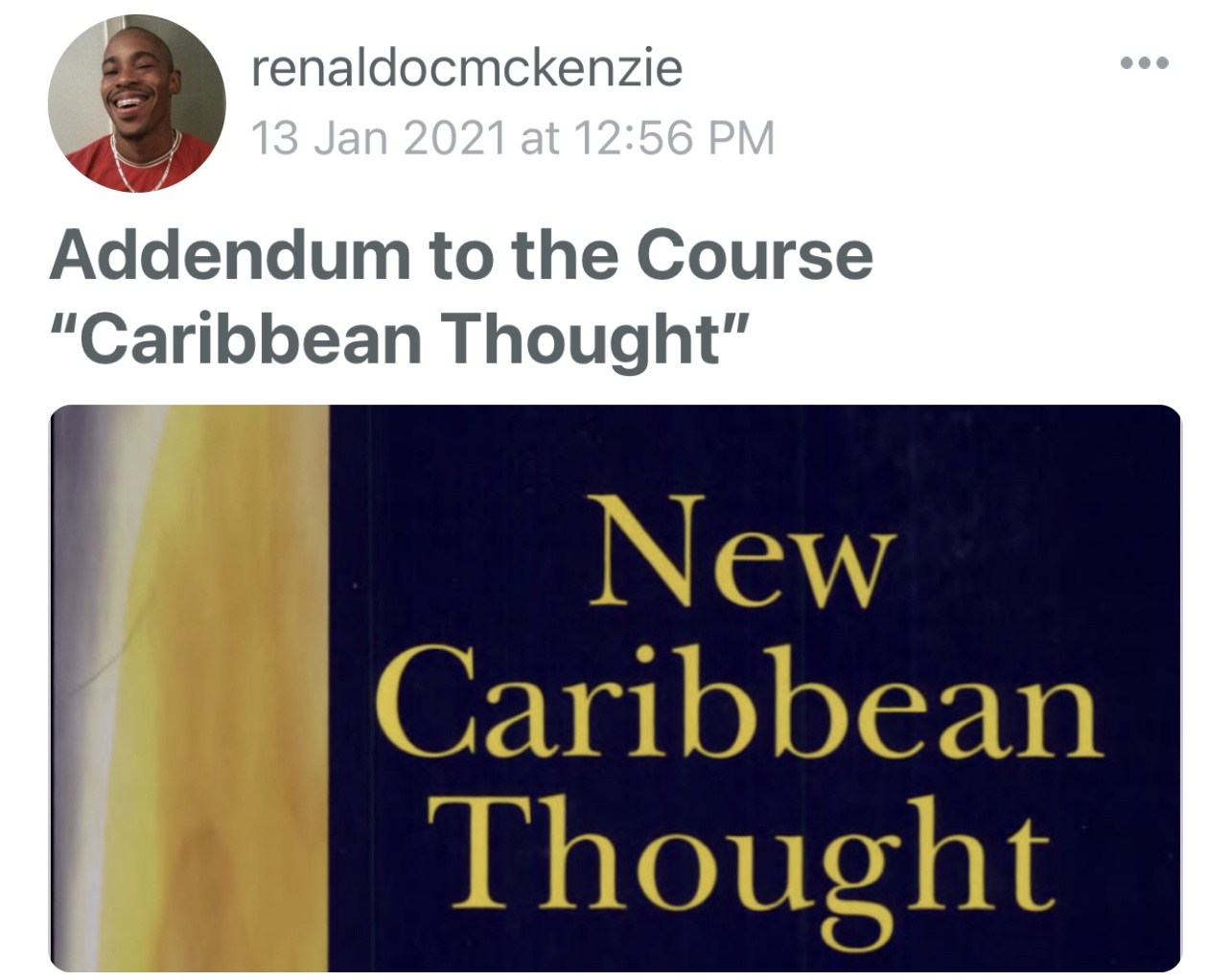 Addendum to the Course “Caribbean Thought”