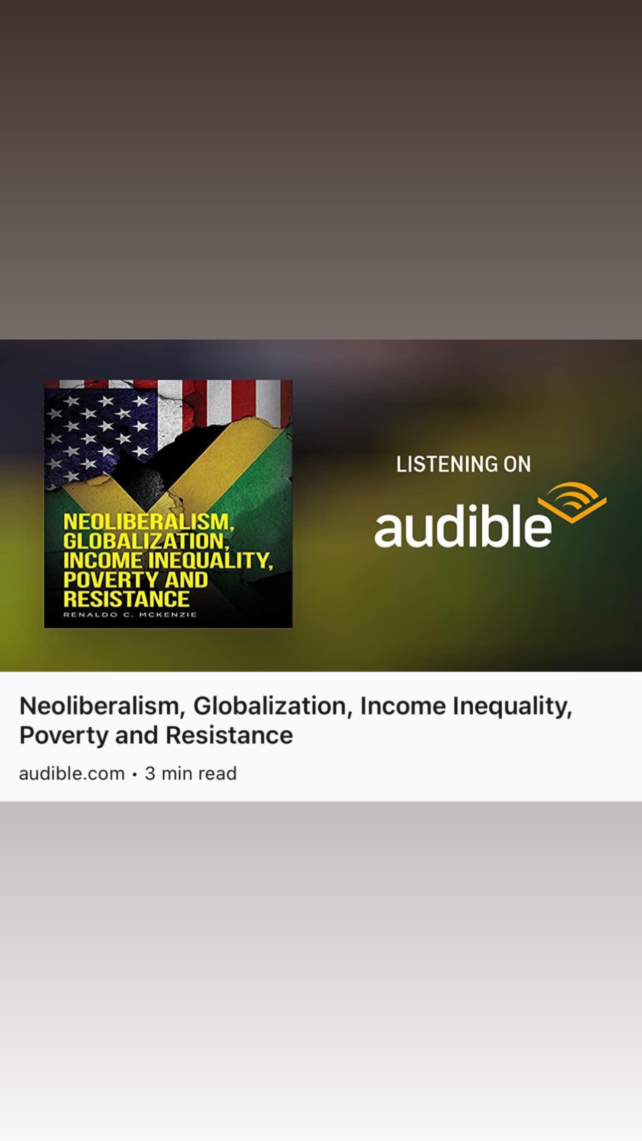 Announcing: Our published book Neoliberalism is Now available in Audio on the Audible, ITunes etc.