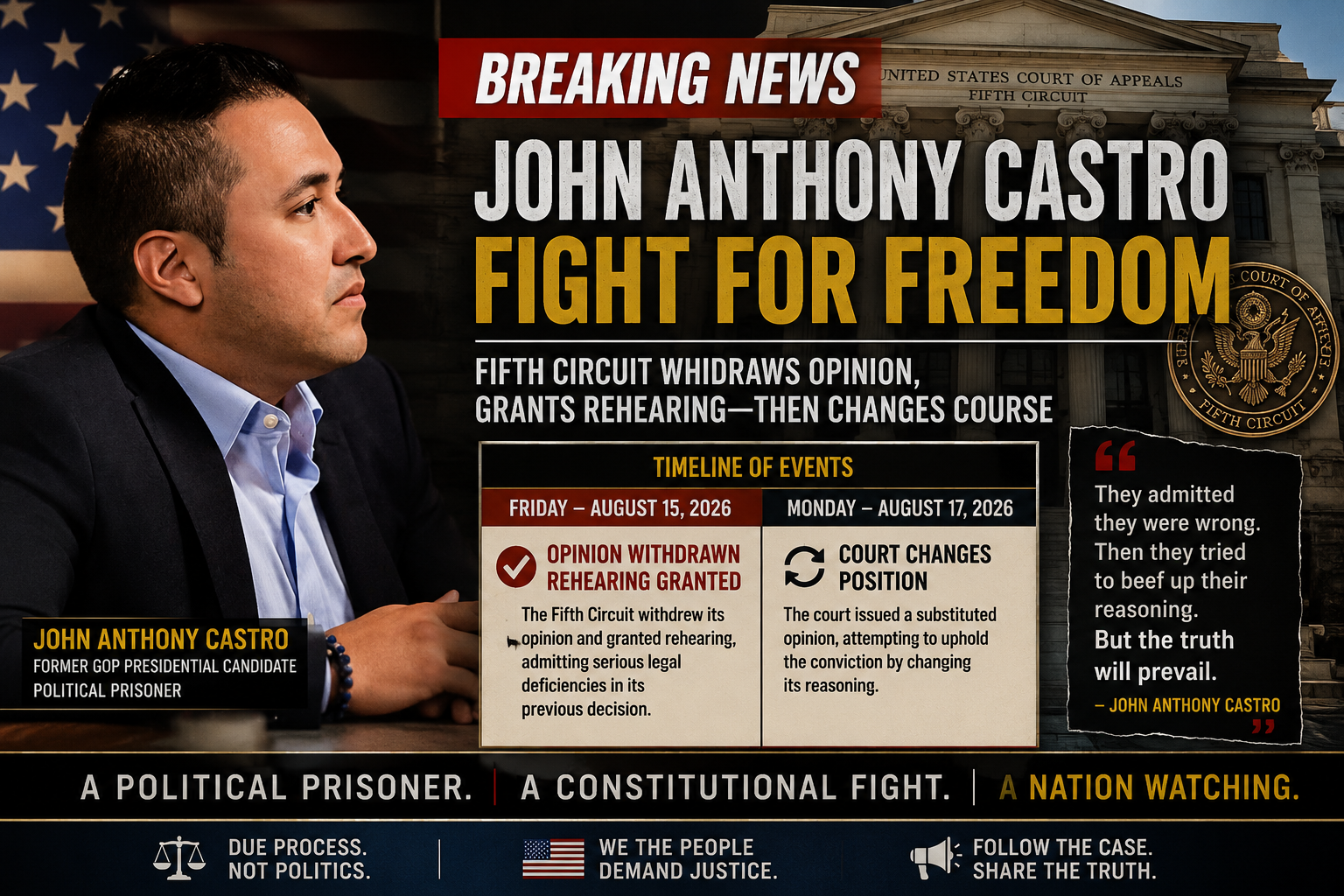 Breaking News Update: Fifth Circuit Withdraws Opinion in John Anthony Castro Case, Then Issues a New Ruling